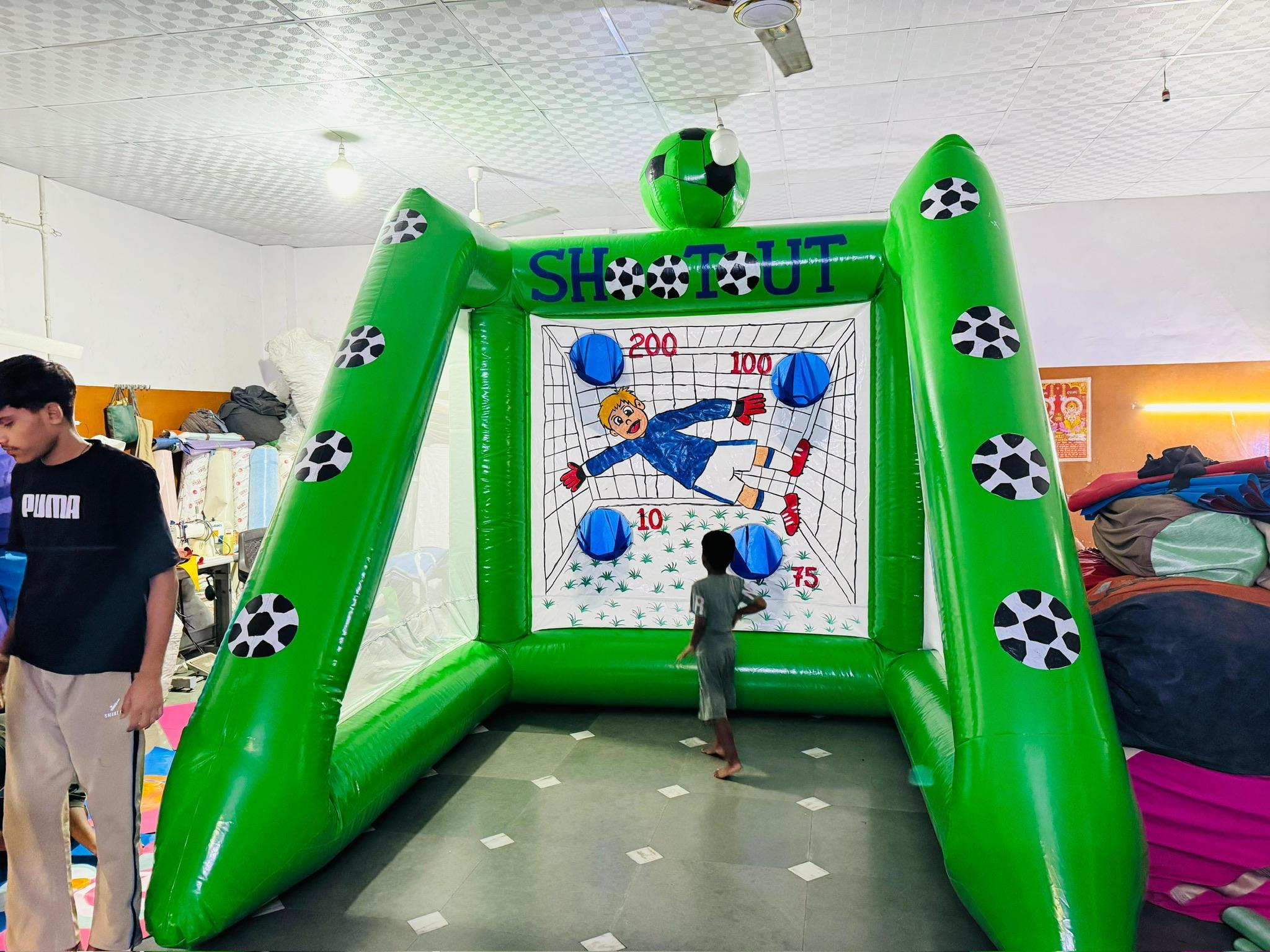 Football penalty shoot game with target goal inflatable