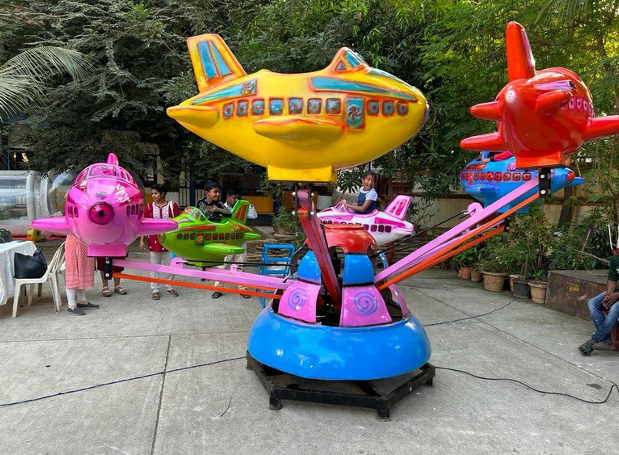 Colorful aero plane ride for children’s entertainment