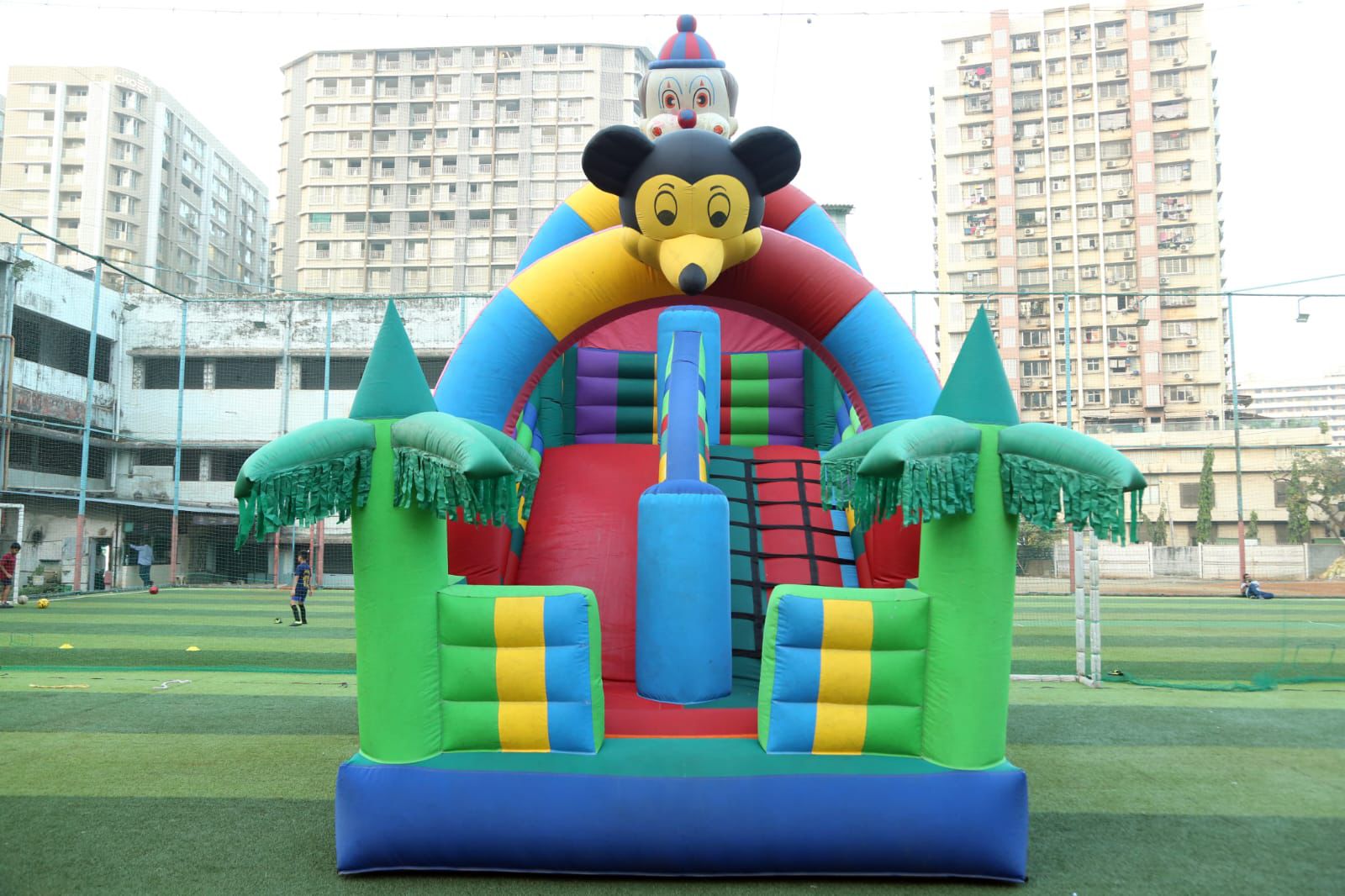 Mickey-themed single slide inflatable for kids