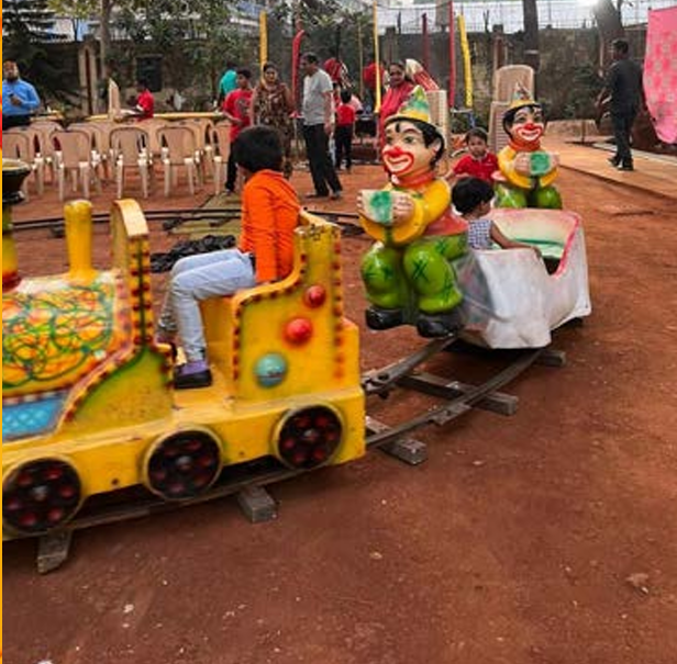 Colorful mini train for children’s entertainment
